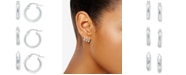 Giani Bernini 3-Pc. Set Small Hoop Earrings in Sterling Silver, 0.625", Created for Macy's